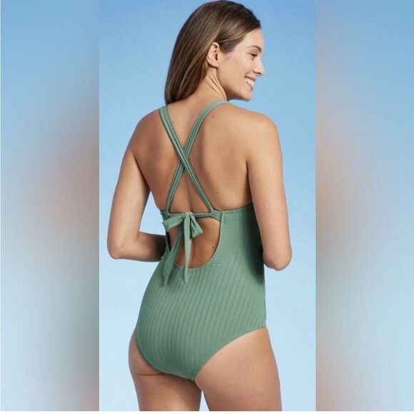 Kona Sol NEW With Tags One piece Green Swimsuit - Picture 2 of 5